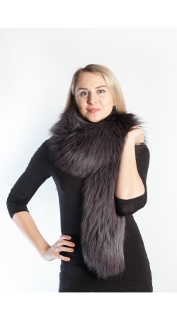 Dark blue fox fur scarf